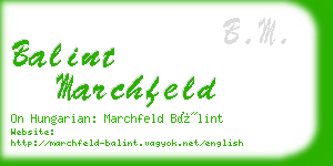 balint marchfeld business card